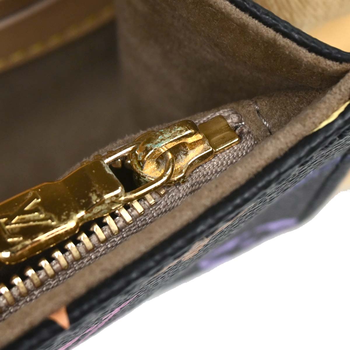 Louis Vuitton 2009 Black Monogram Multicolor Pochette Courtney M45640
