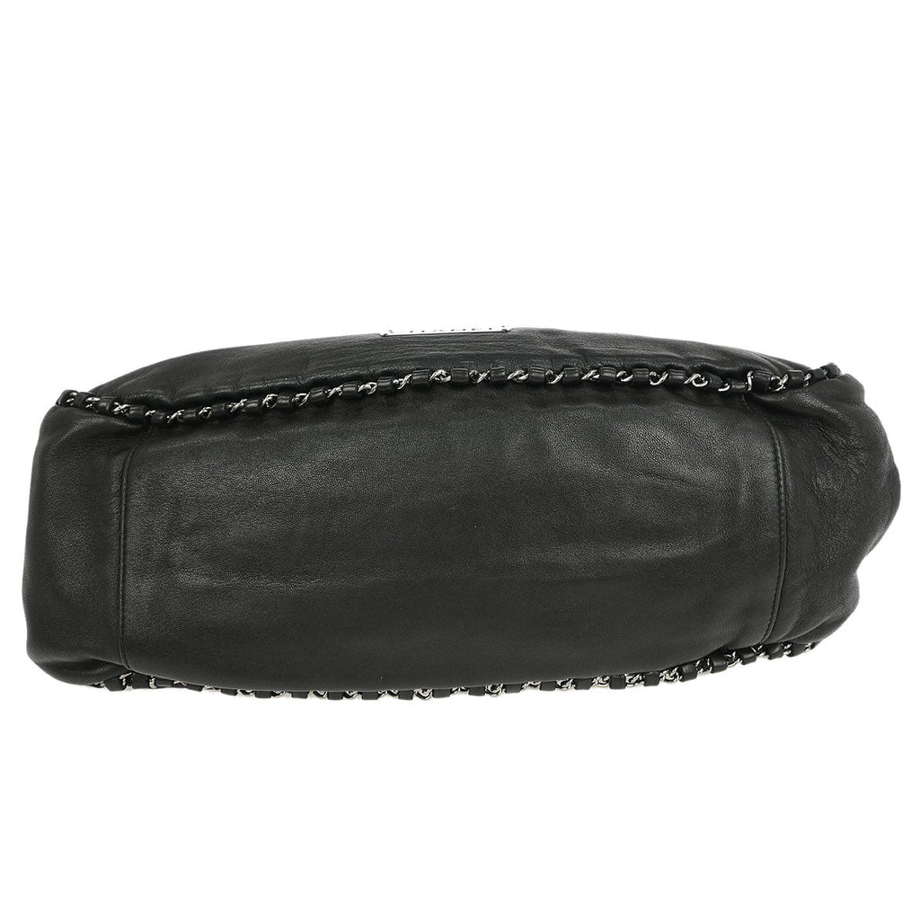 Chanel 2004-2005 Black Calfskin Around Chain Hobo Handbag