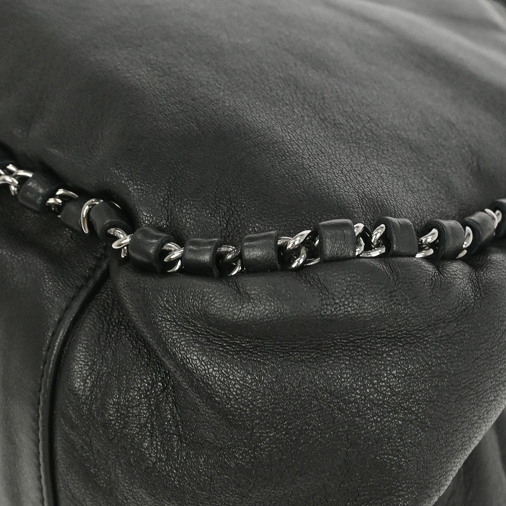 Chanel 2004-2005 Black Calfskin Around Chain Hobo Handbag