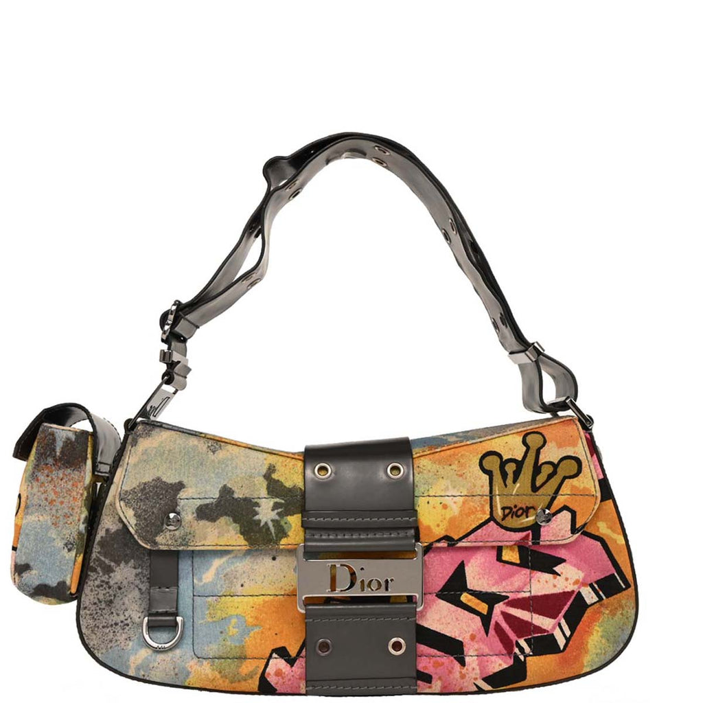 Christian Dior 2003 Canvas Street Chic Columbus Shoulder Bag