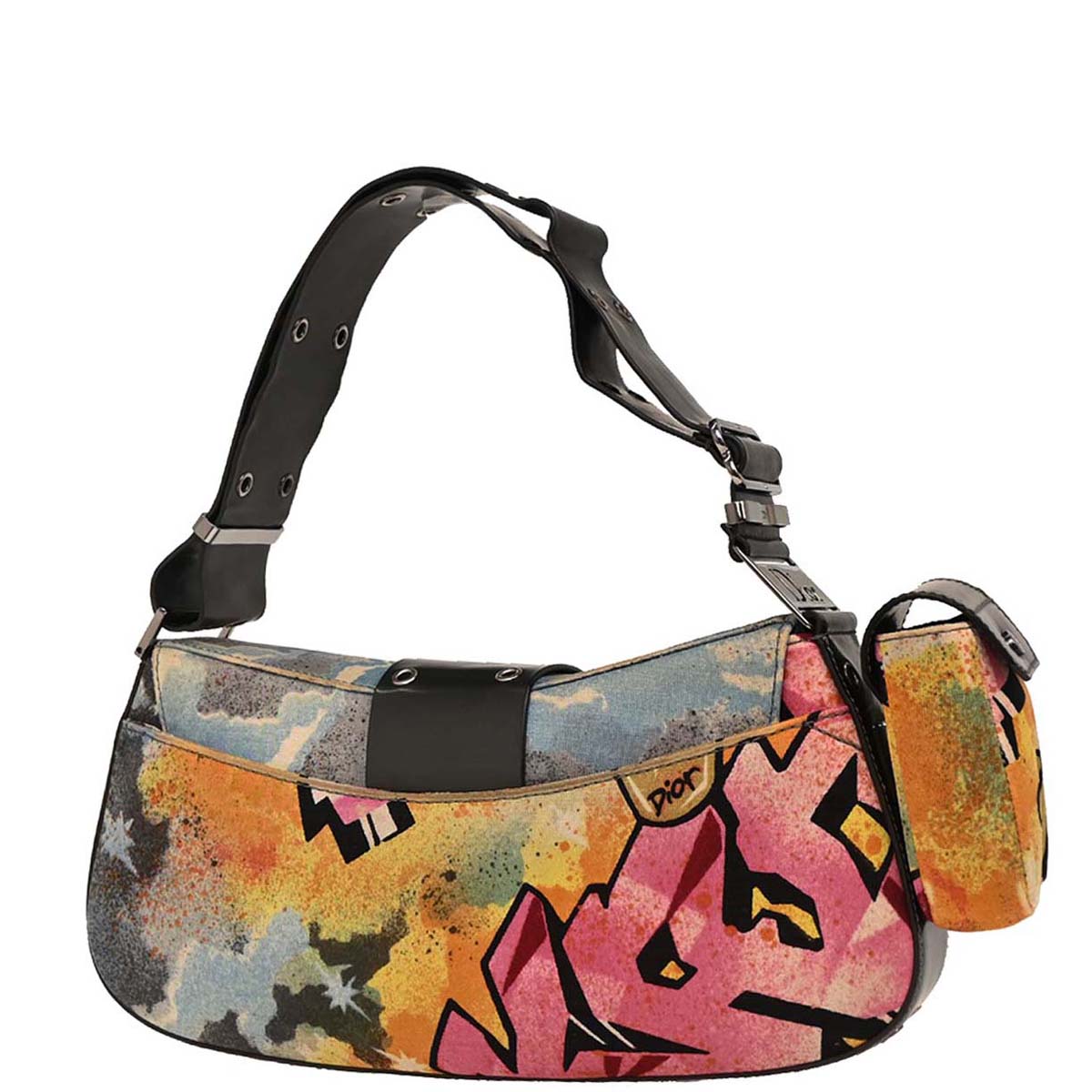 Christian Dior 2003 Canvas Street Chic Columbus Shoulder Bag