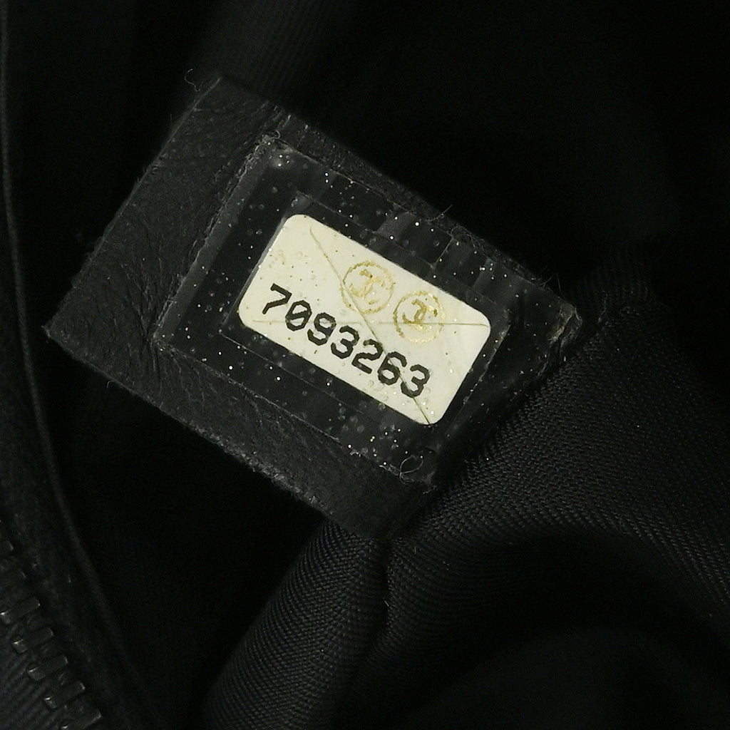 Chanel 2001-2003 Black Jacquard Nylon New Travel Line Vanity Handbag