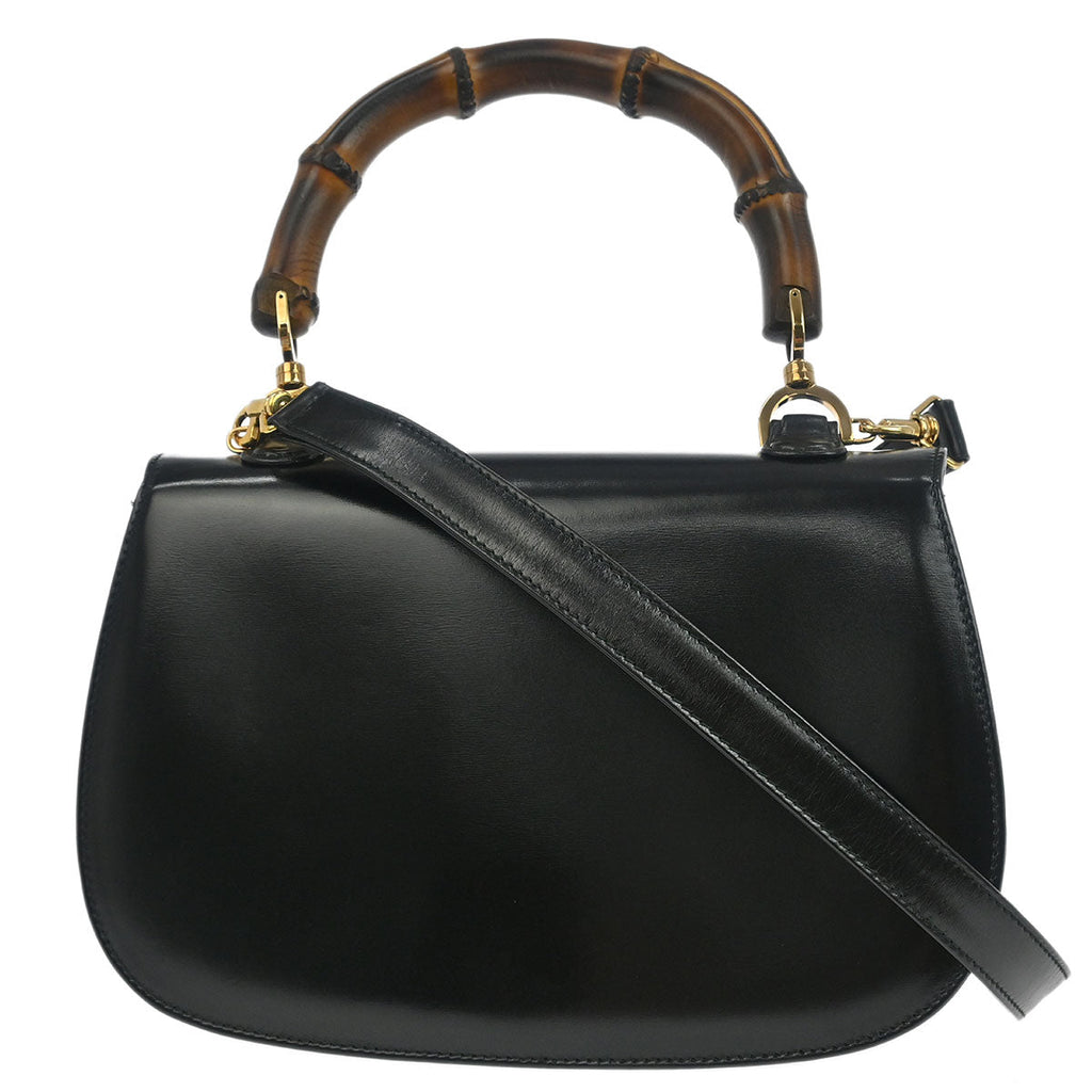Gucci Black Bamboo 2way Shoulder Handbag