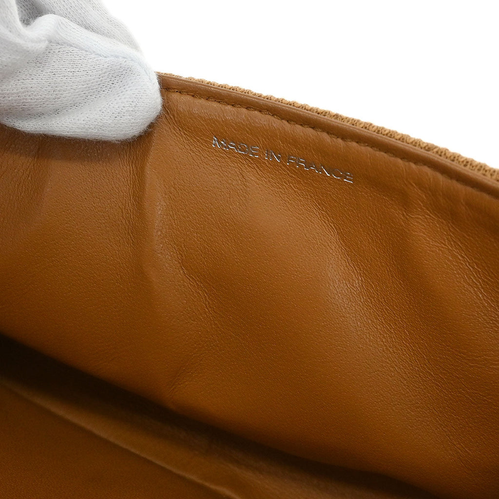 Chanel 2000-2002 Brown Cotton East West Mademoiselle Lock Shoulder Bag