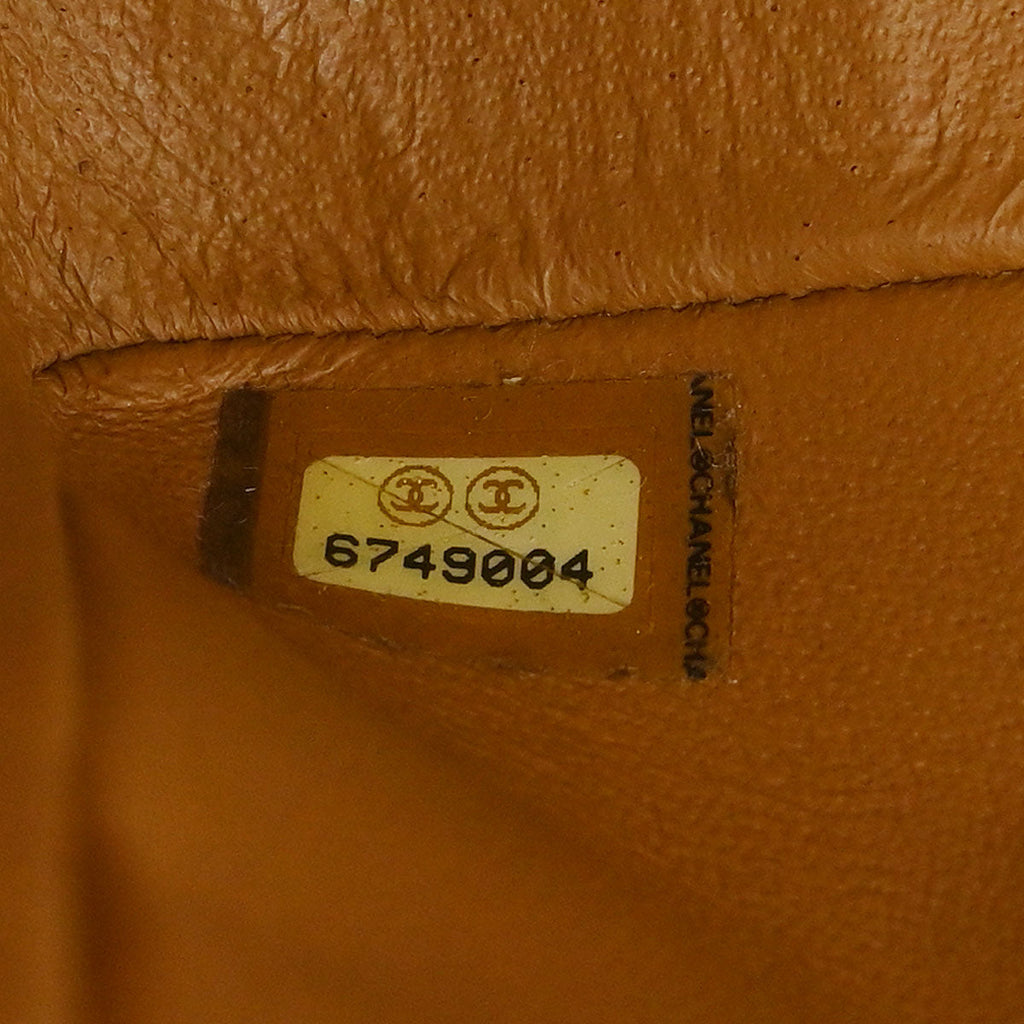 Chanel 2000-2002 Brown Cotton East West Mademoiselle Lock Shoulder Bag