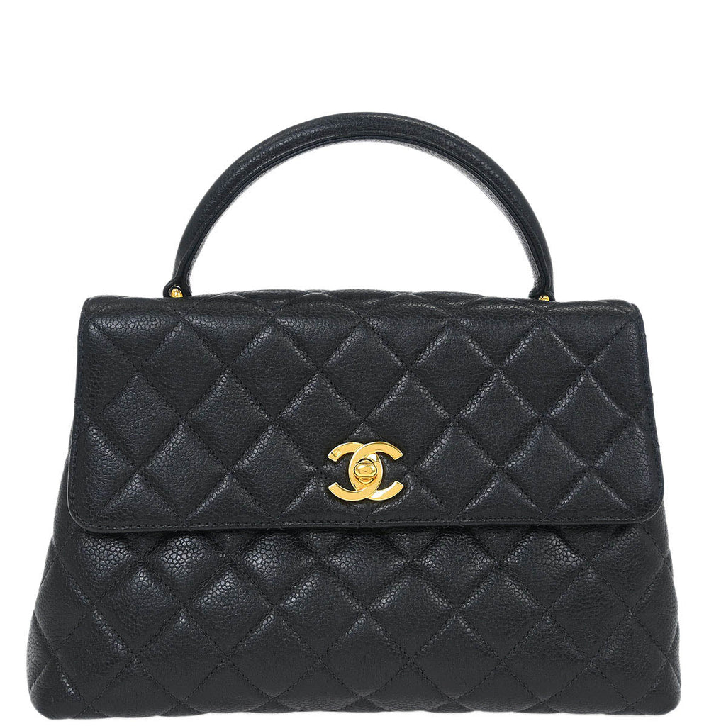 Chanel 1996-1997 Black Caviar Kelly Handbag