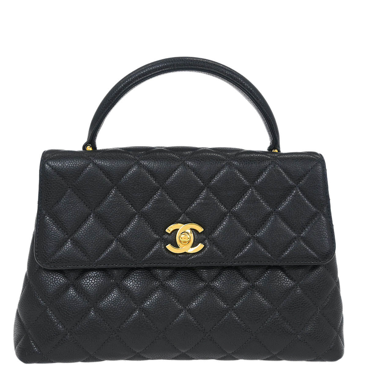 Chanel 1996-1997 Black Caviar Kelly Handbag