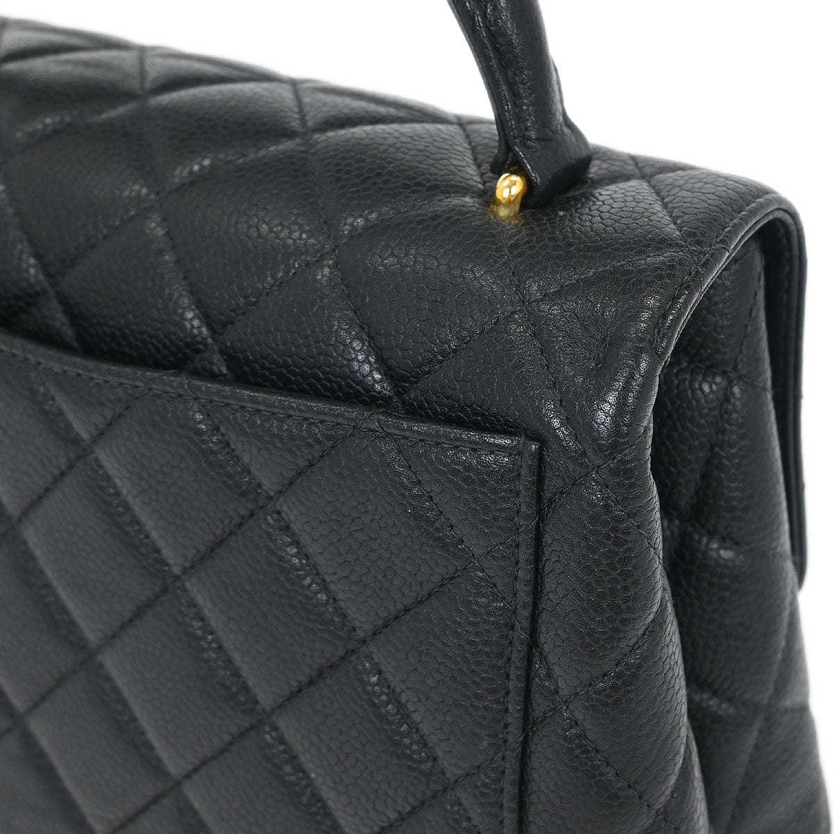 Chanel 1996-1997 Black Caviar Kelly Handbag