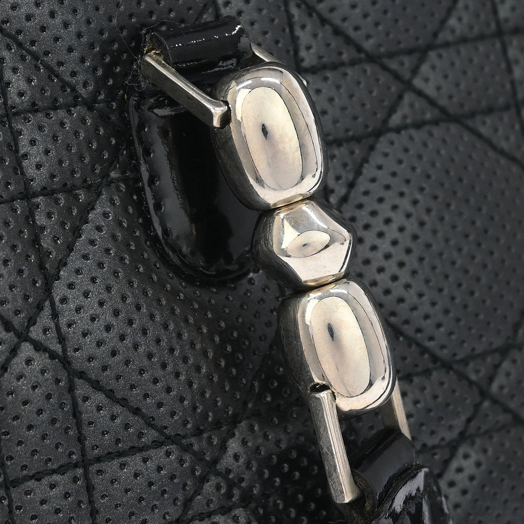 Christian Dior Black Denim Lambskin Malice Cannage Handbag