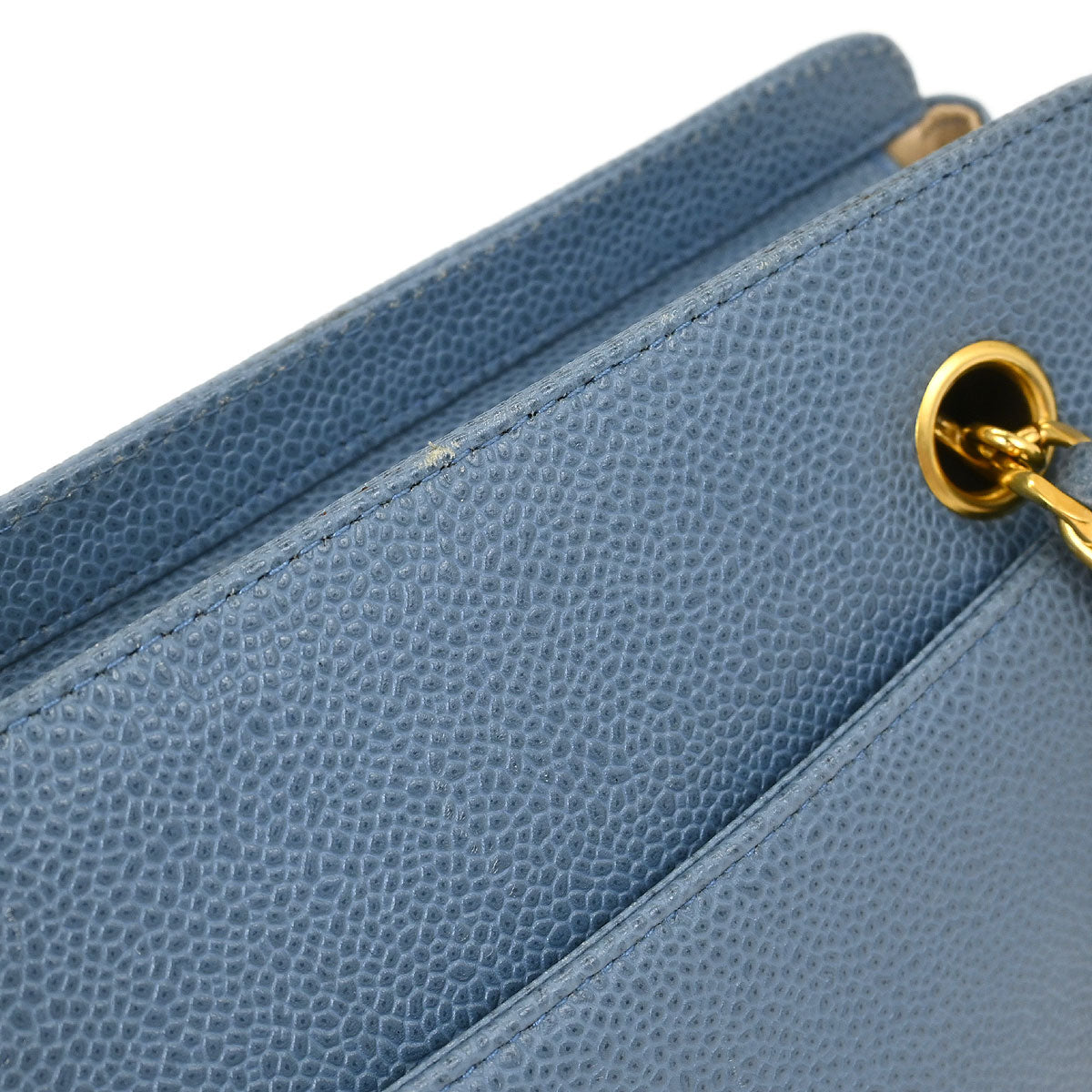 Chanel 1994-1996 Blue Calfskin Triple CC Shoulder Tote Bag