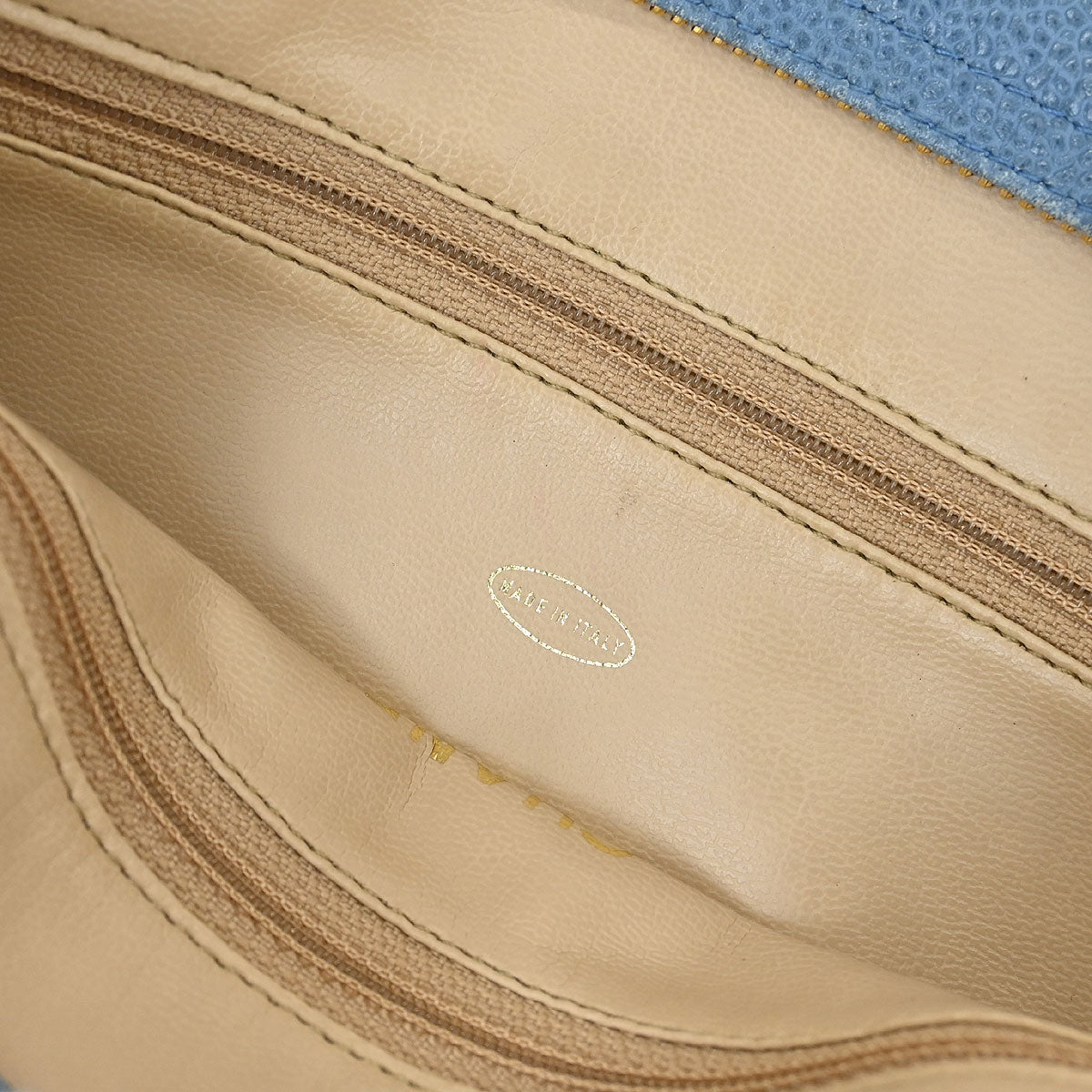 Chanel 1994-1996 Blue Calfskin Triple CC Shoulder Tote Bag