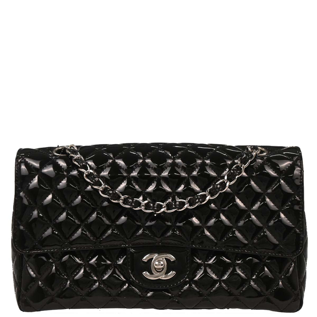Chanel 2006-2008 Black Patent Leather Shoulder Bag