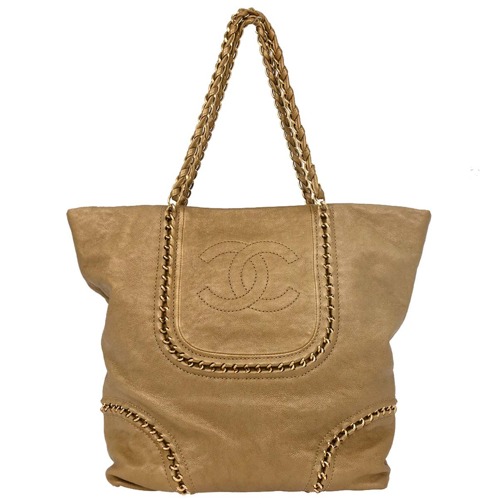Chanel 2006-2008 Gold Calfskin Luxury Line Tote Bag
