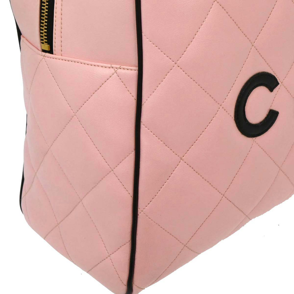Chanel 1994-1996 Pink Calfskin Bowling Bag