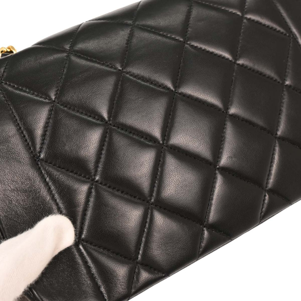 Chanel 1996-1997 Black Lambskin Small Diana Shoulder Bag