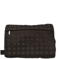 Chanel 2005-2006 Brown Jacquard Nylon New Travel Line Shoulder Bag