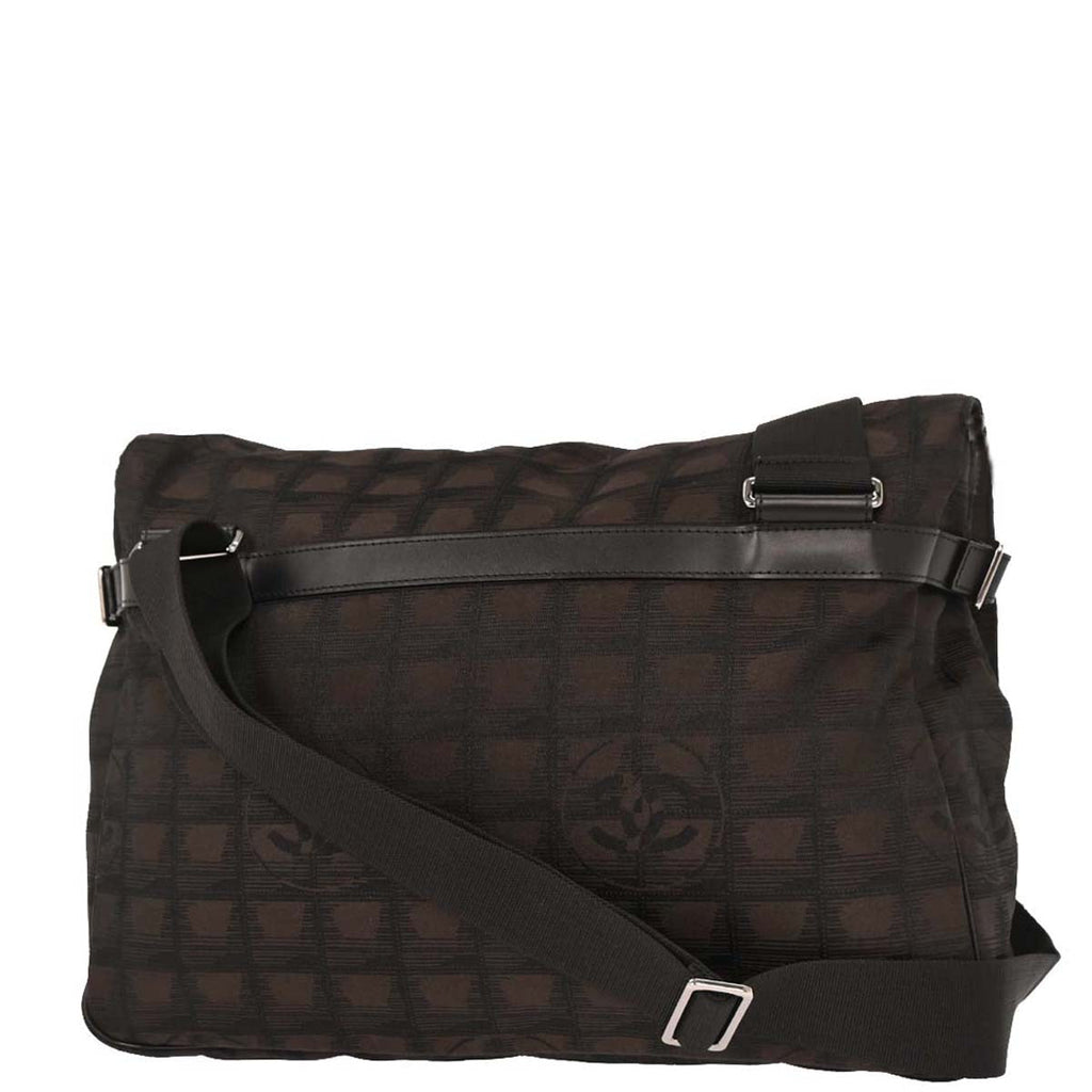 Chanel 2005-2006 Brown Jacquard Nylon New Travel Line Shoulder Bag