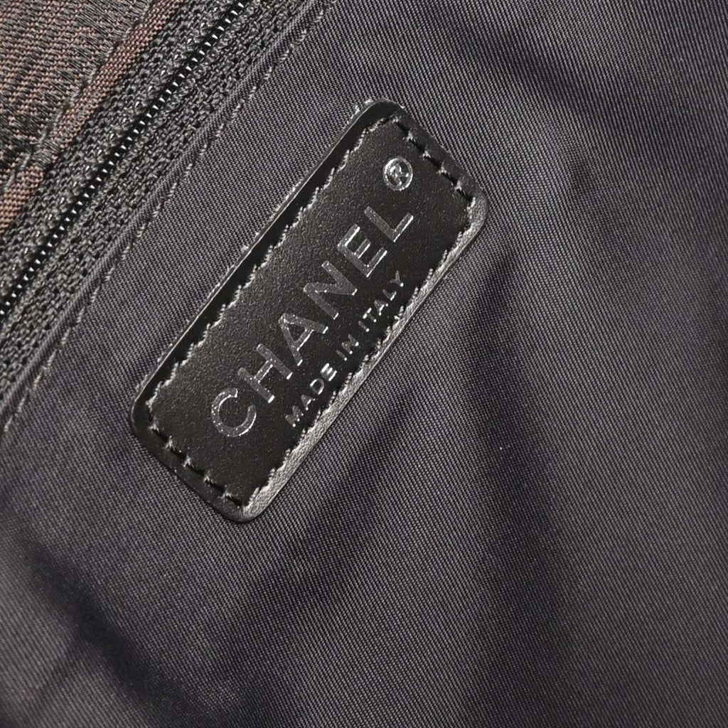Chanel 2005-2006 Brown Jacquard Nylon New Travel Line Shoulder Bag