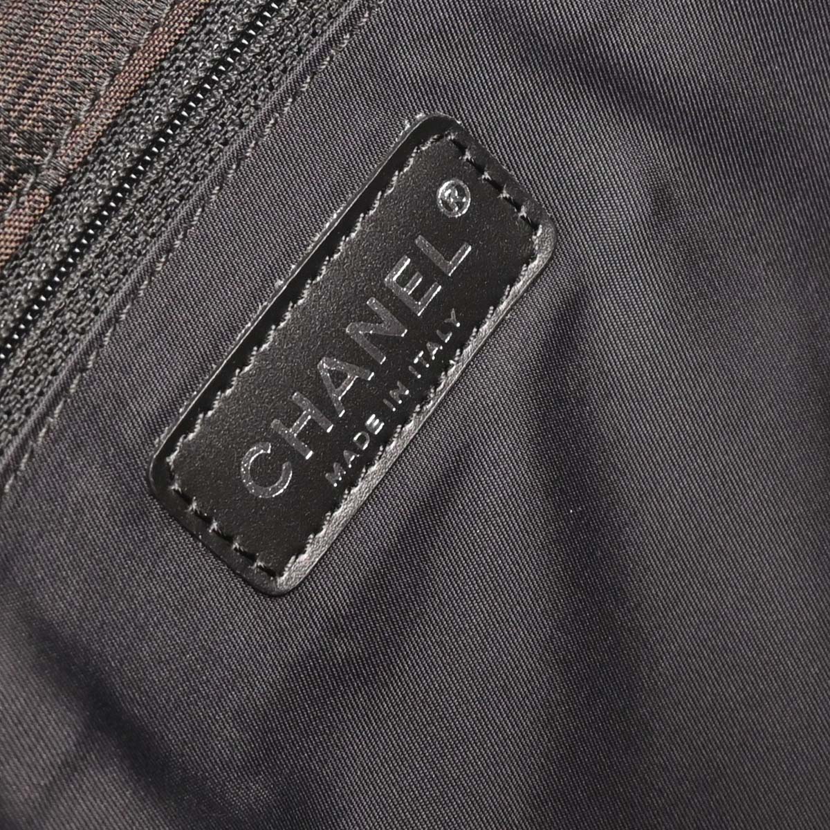 Chanel 2005-2006 Brown Jacquard Nylon New Travel Line Shoulder Bag