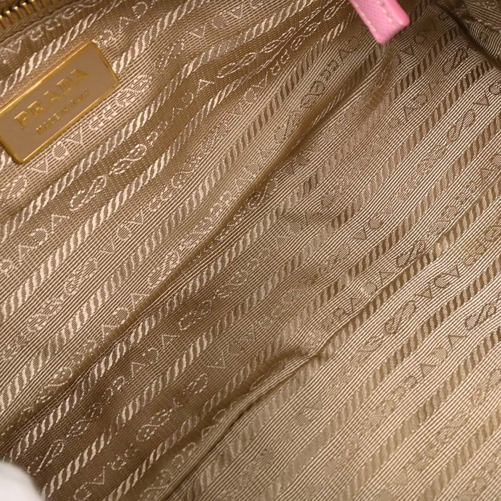 Prada Pink Yellow Perforated Handbag