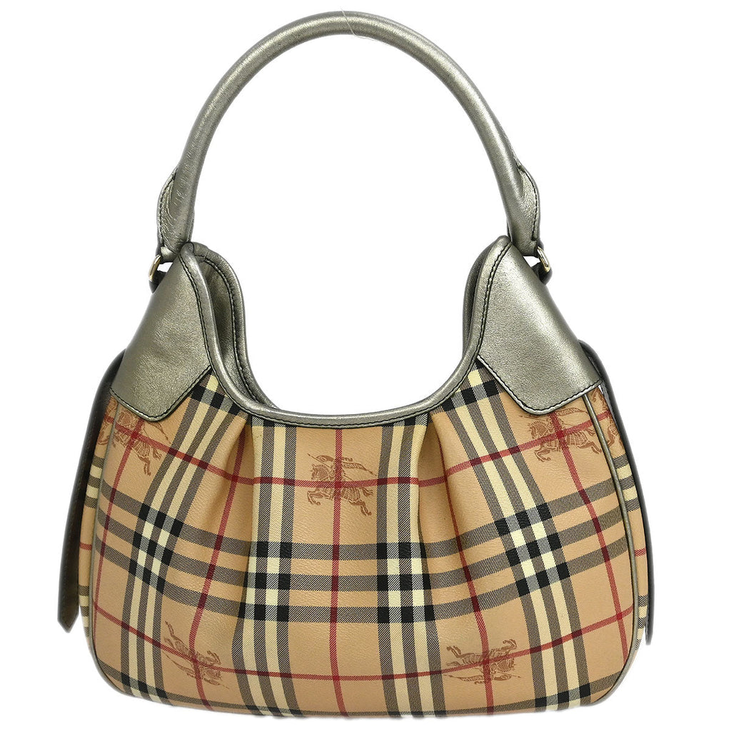 Burberry Beige Gold House Check Handbag