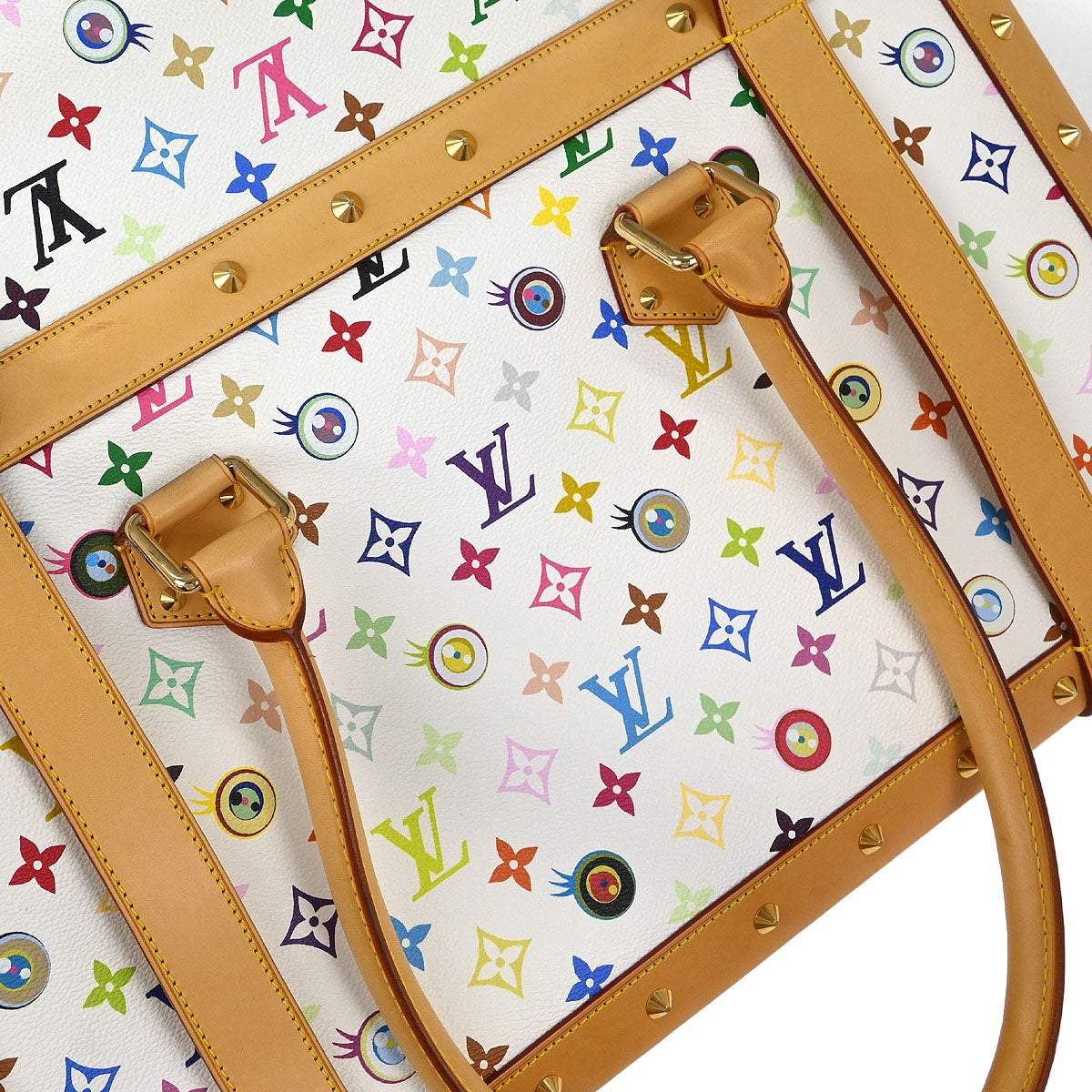 Louis Vuitton 2003 White Eye Love Monogram Sac Gigantic Handbag M92057