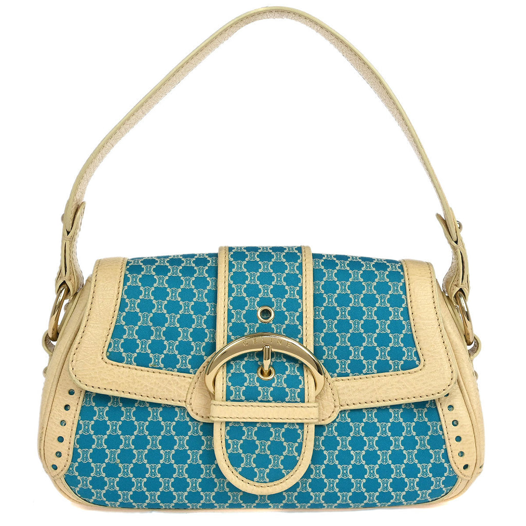 Celine * Blue Canvas Macadam Handbag