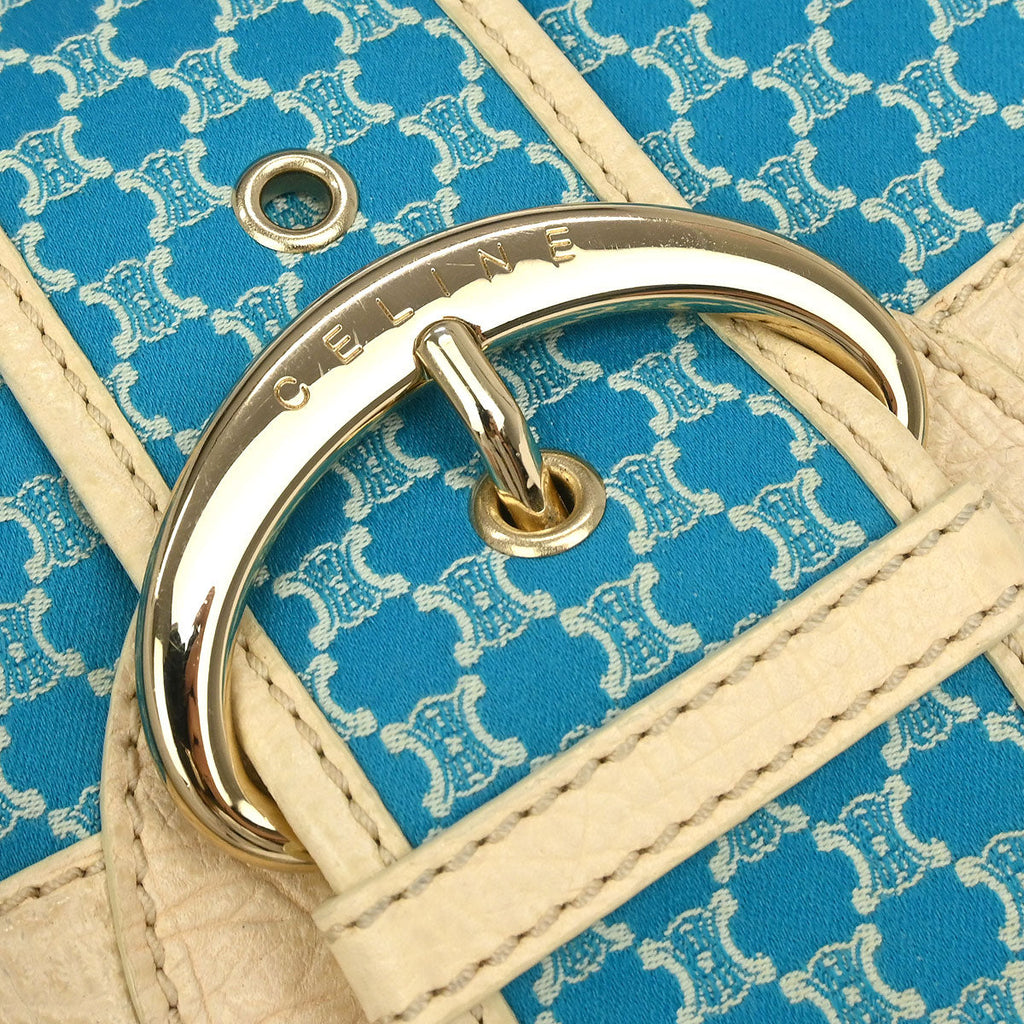 Celine * Blue Canvas Macadam Handbag