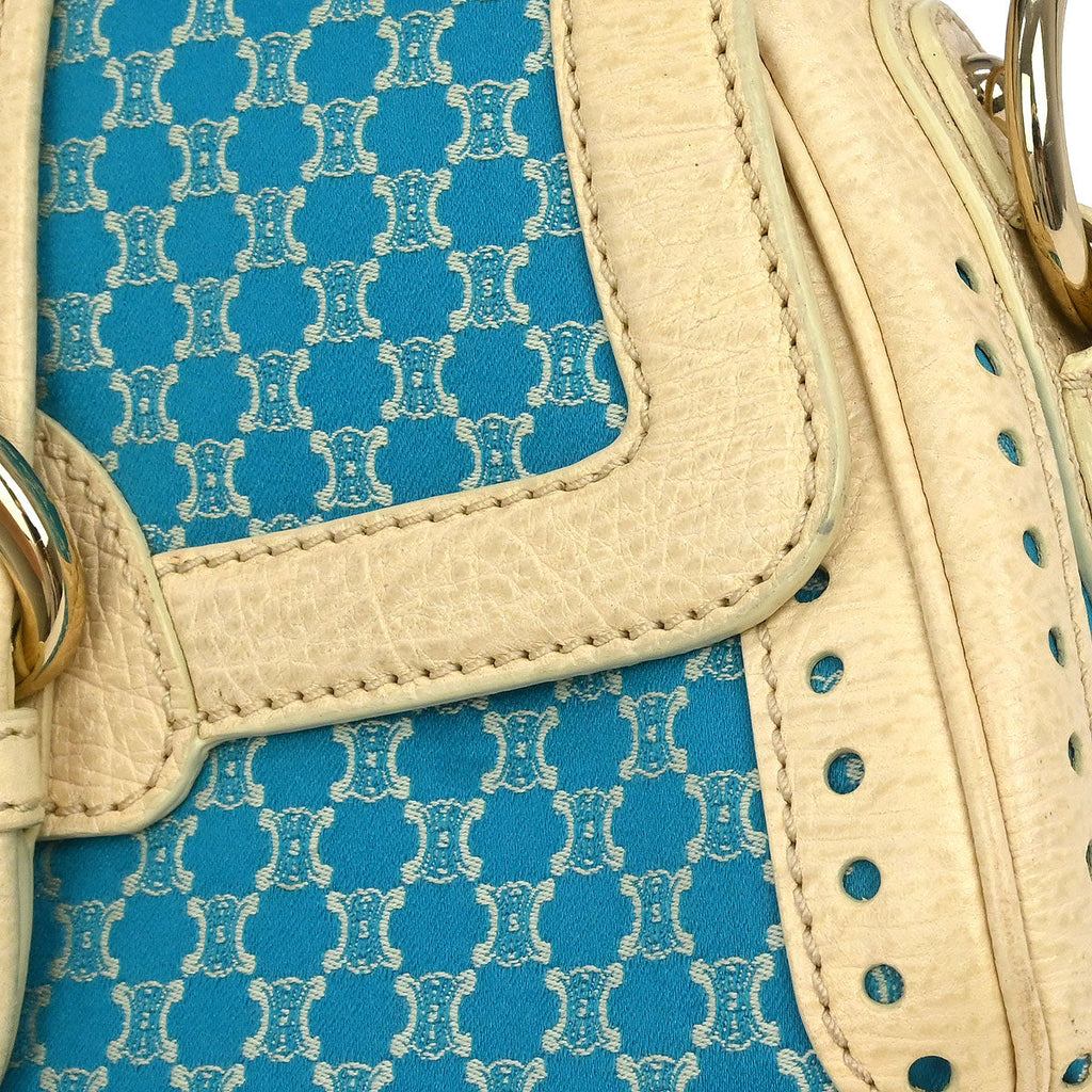 Celine * Blue Canvas Macadam Handbag