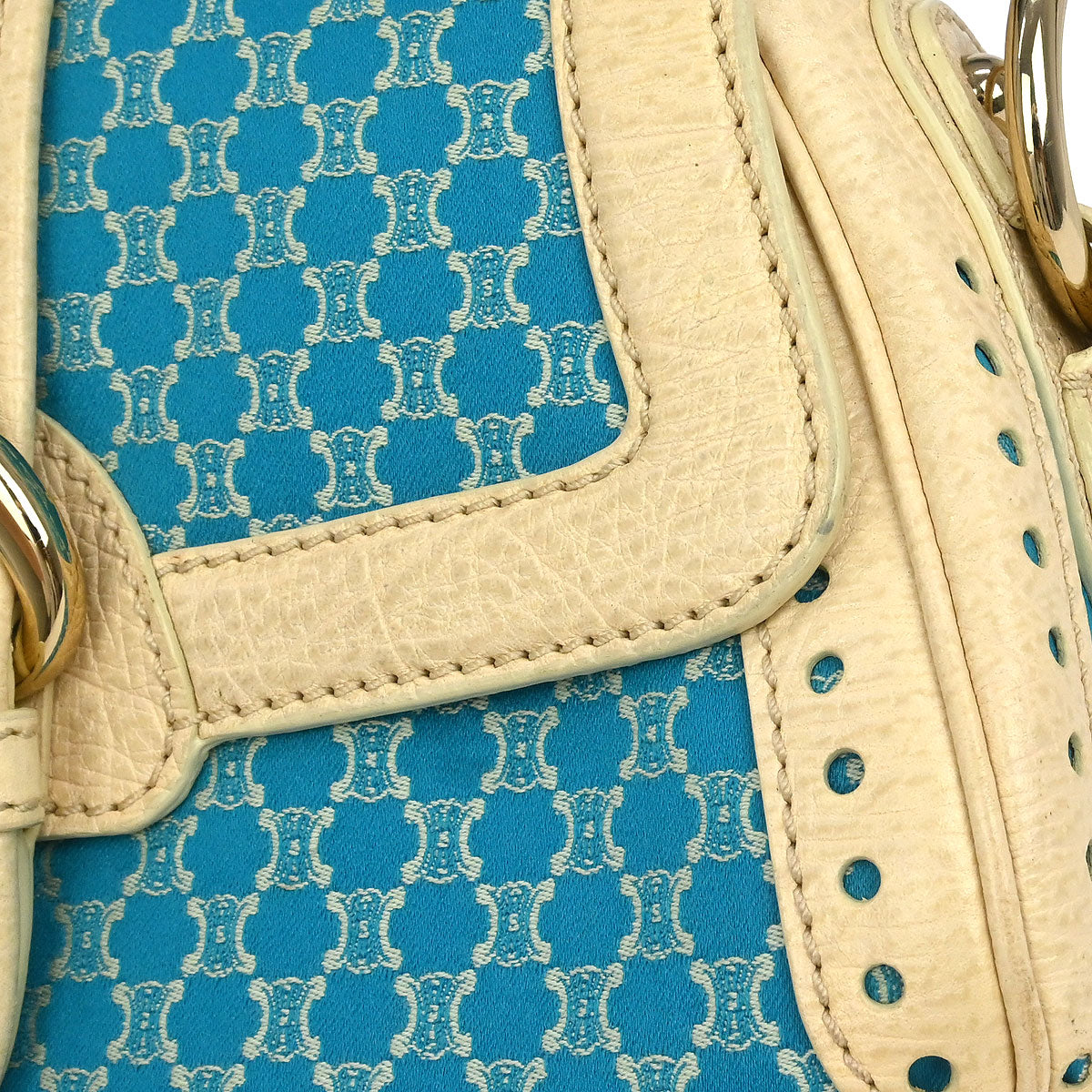 Celine * Blue Canvas Macadam Handbag