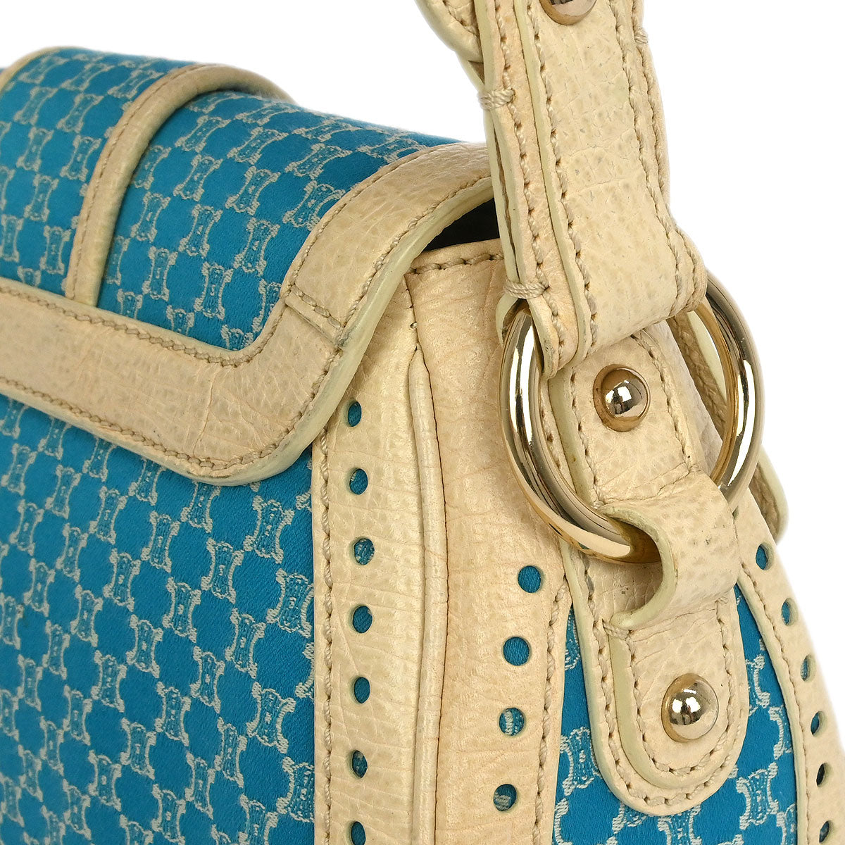 Celine * Blue Canvas Macadam Handbag