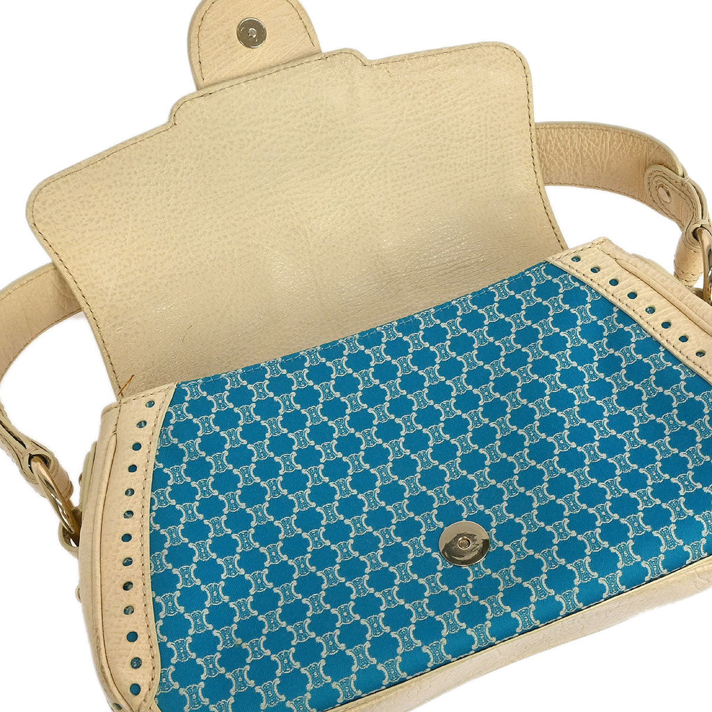 Celine * Blue Canvas Macadam Handbag