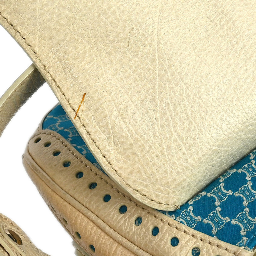 Celine * Blue Canvas Macadam Handbag