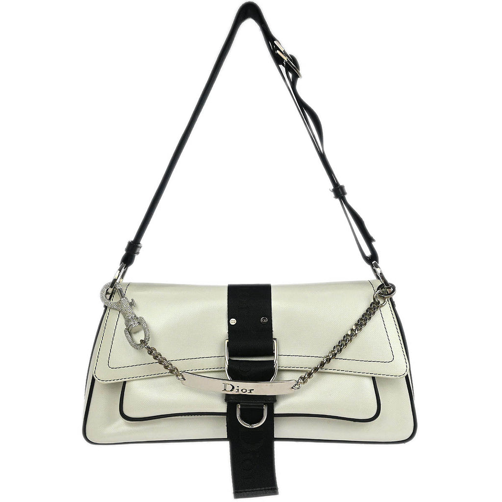 Christian Dior 2003 White Black Hardcore Shoulder Bag