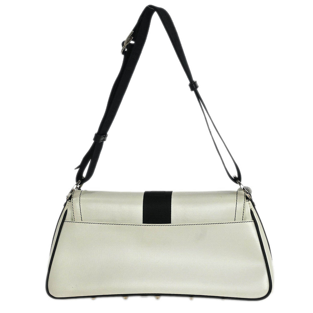 Christian Dior 2003 White Black Hardcore Shoulder Bag
