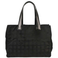 Chanel 2005-2006 Black Jacquard Nylon New Travel Line Tote Handbag
