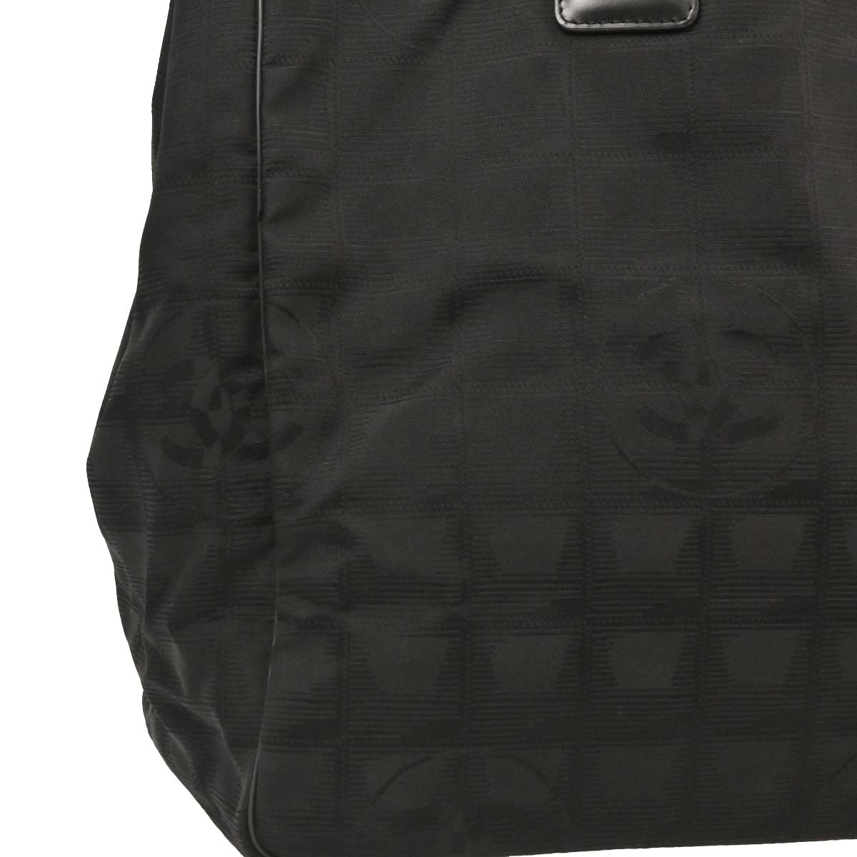 Chanel 2005-2006 Black Jacquard Nylon New Travel Line Tote Handbag