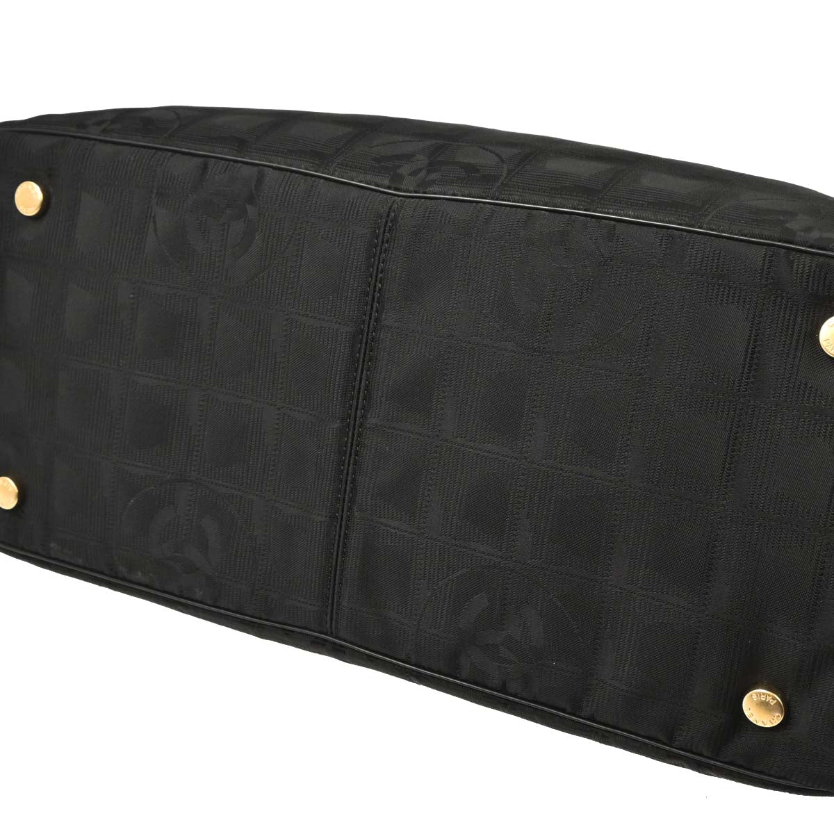Chanel 2005-2006 Black Jacquard Nylon New Travel Line Tote Handbag