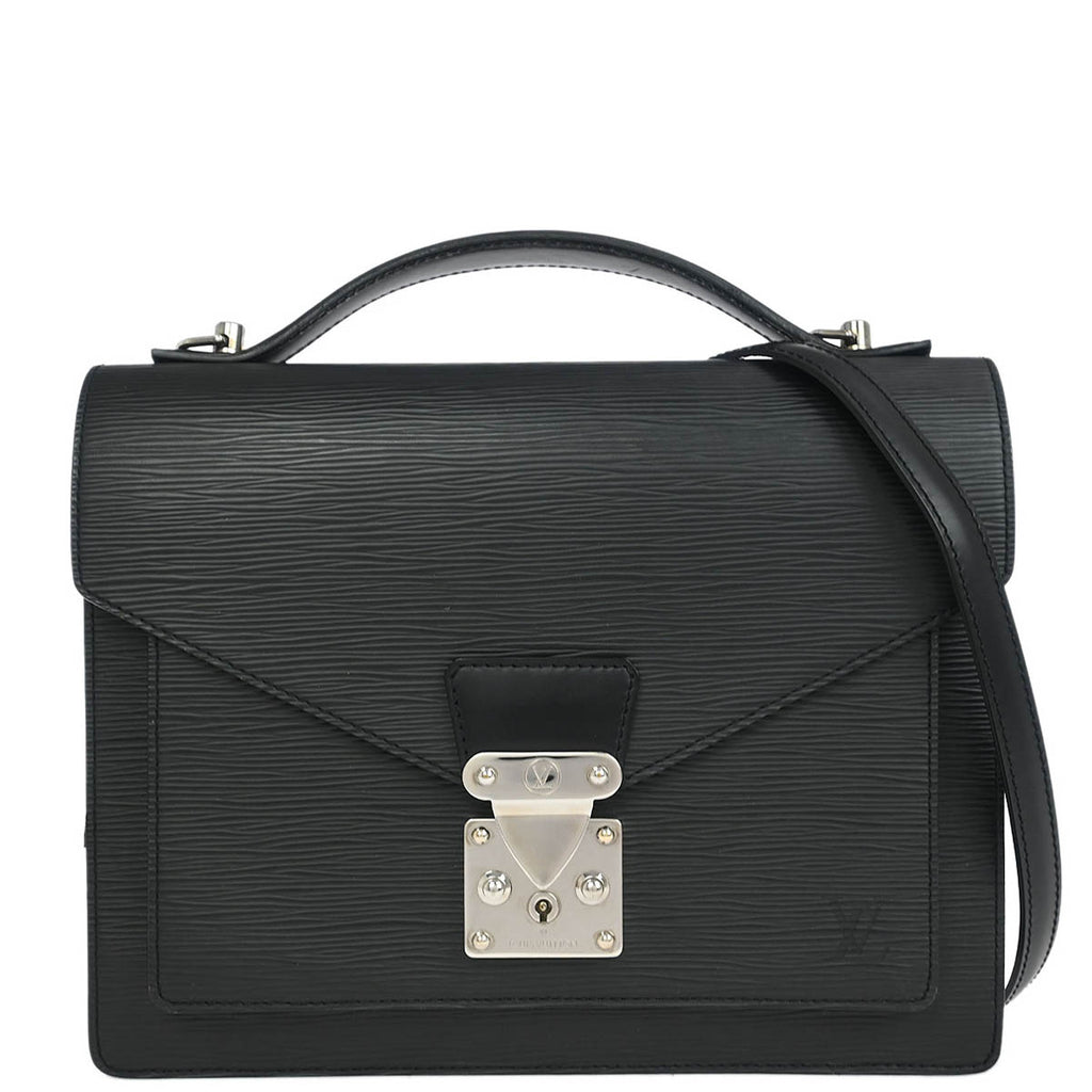 Louis Vuitton 2006 Black Epi Monceau 28 2way Handbag M52792
