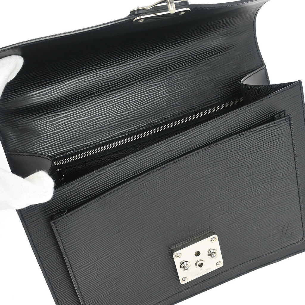 Louis Vuitton 2006 Black Epi Monceau 28 2way Handbag M52792