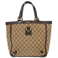 Gucci Beige Canvas GG Abbey D Ring Tote Handbag