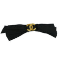 Chanel Bow Hair Barrette Black Satin Hair Accessories