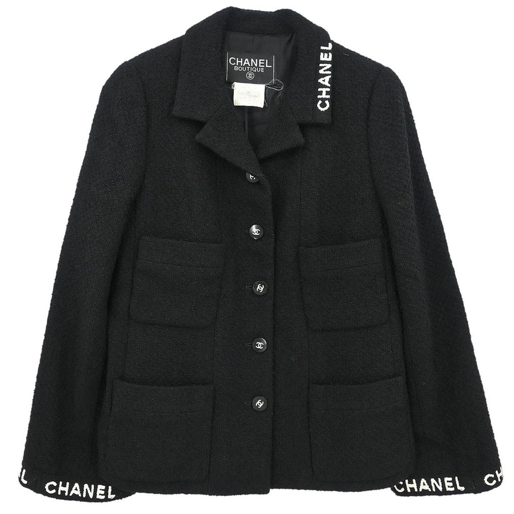 Chanel 1995 Single Breasted Jacket Black #38