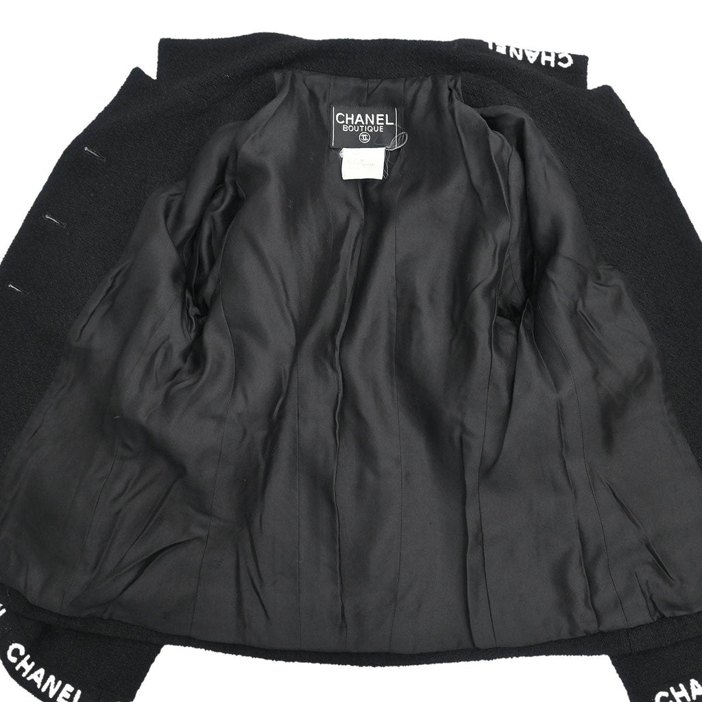 Chanel 1995 Single Breasted Jacket Black #38