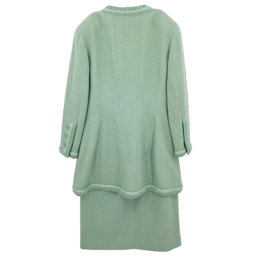 Chanel 1994  Setup Suit Jacket Skirt Mint Green #40