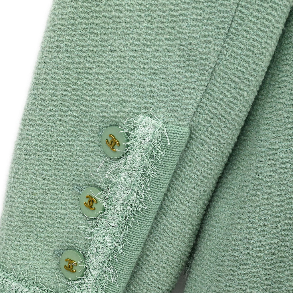 Chanel 1994  Setup Suit Jacket Skirt Mint Green #40