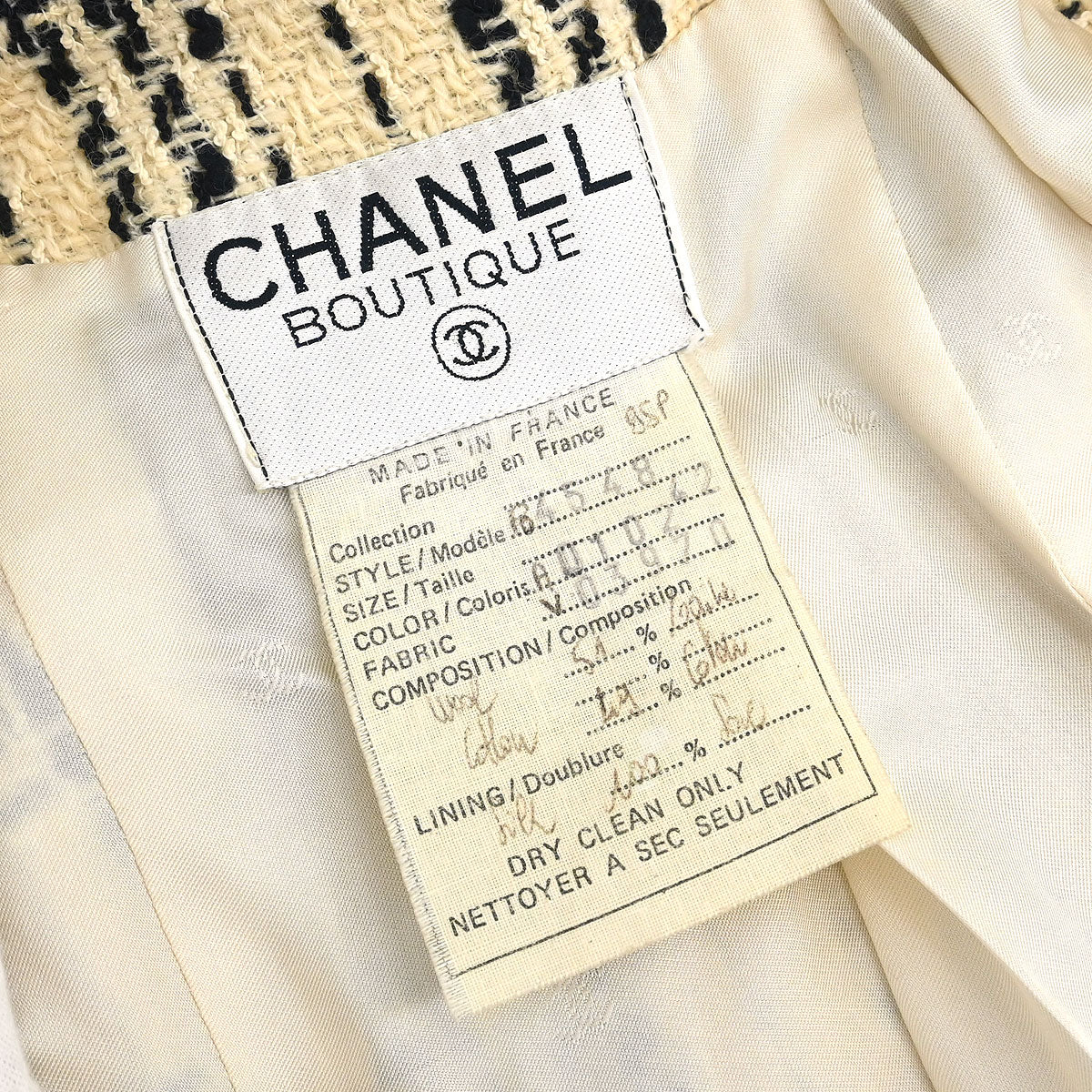 Chanel 1995 Single Breasted Jacket Ivory #42