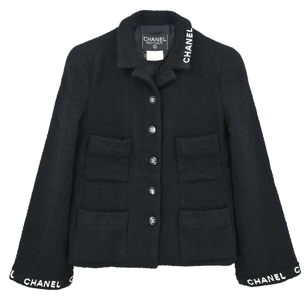 Chanel 1995 Single Breasted Jacket Black #38