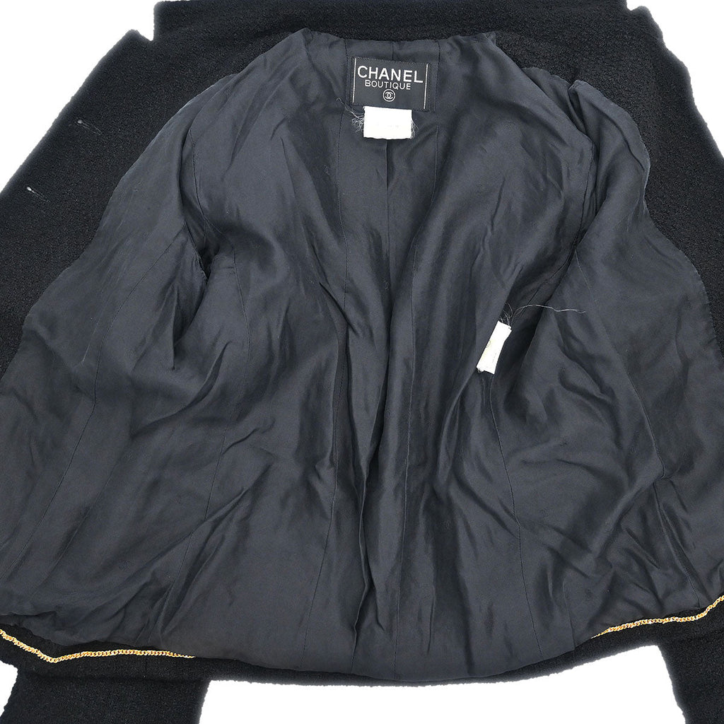Chanel 1995 Single Breasted Jacket Black #38