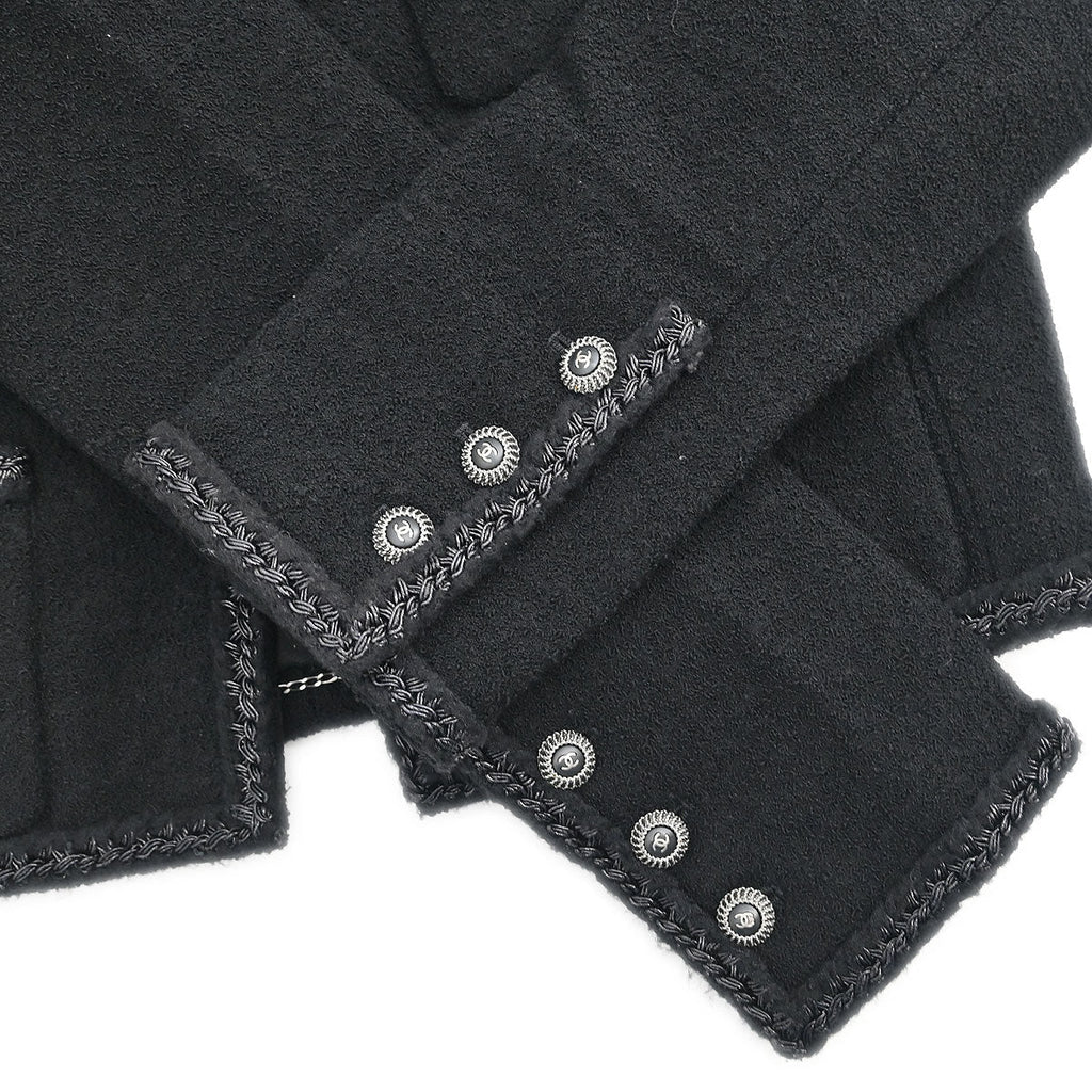 Chanel 2008 Single Breasted Jacket Black #38